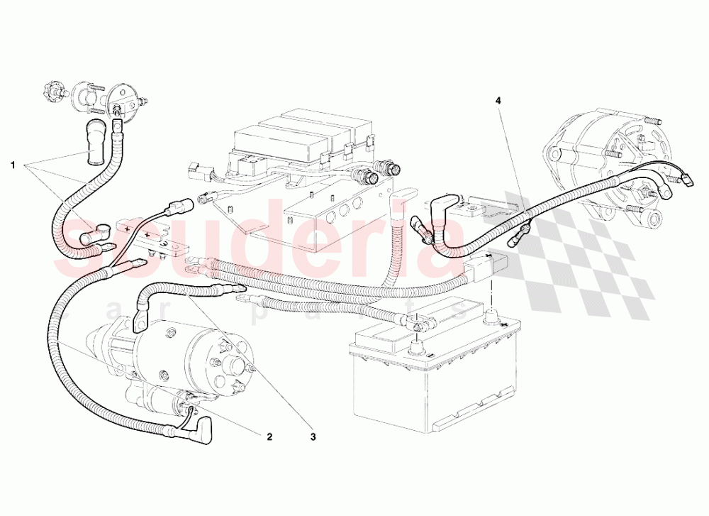 Electrical System (Valid for R.H.D. Version - January 1995) 2 of Lamborghini Lamborghini Diablo SE30 (1993-1995)