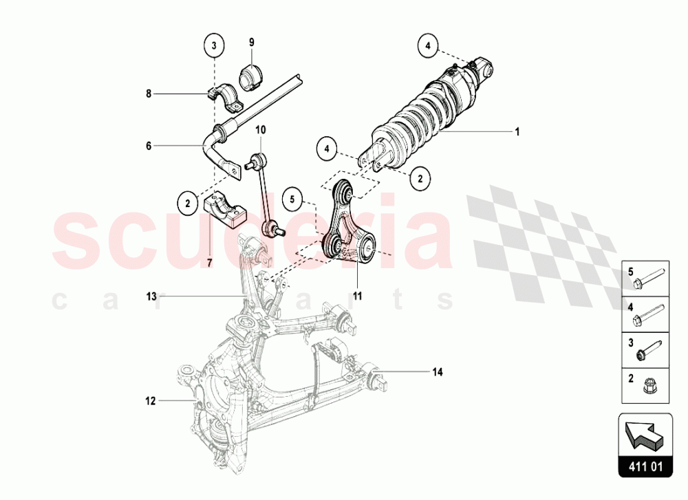 FRONT SUSPENSION of Lamborghini Lamborghini Aventador LP720 Roadster