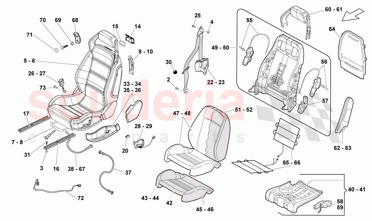 Seats And Safety Belts of Lamborghini Lamborghini Gallardo Spyder