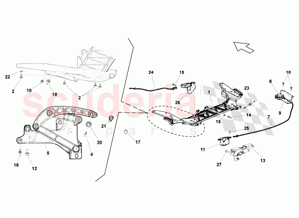 ENGINE HOOD SUPPORT of Lamborghini Lamborghini Gallardo LP550 Spyder