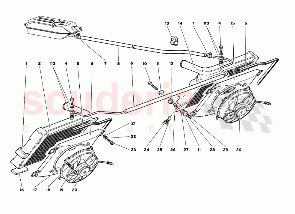 Radiators and Electro-Fans of Lamborghini Lamborghini Diablo GT (1999-2000)