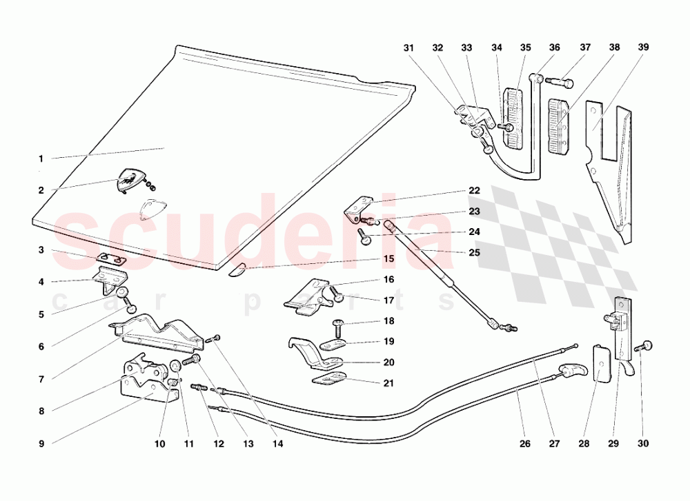 Front Hood of Lamborghini Lamborghini Diablo SV (1998)