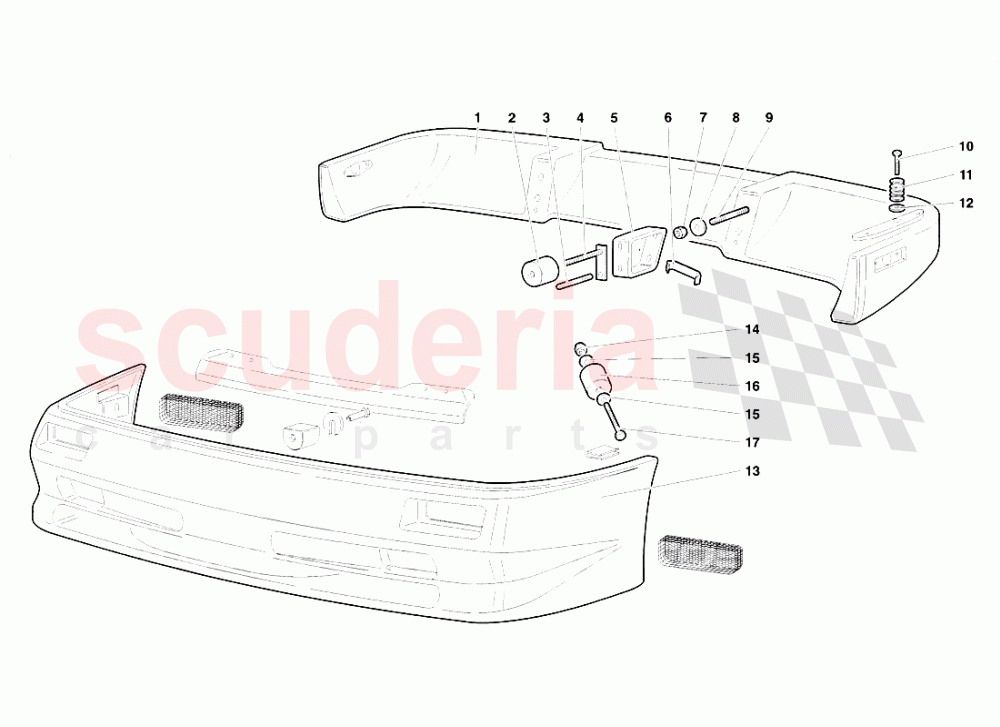 Bumpers (Valid for USA and Canada - November 1998) of Lamborghini Lamborghini Diablo SV (1998)
