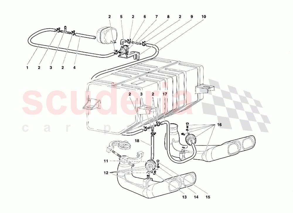 Exhaust System 4 of Lamborghini Lamborghini Diablo SV (1995-1997)