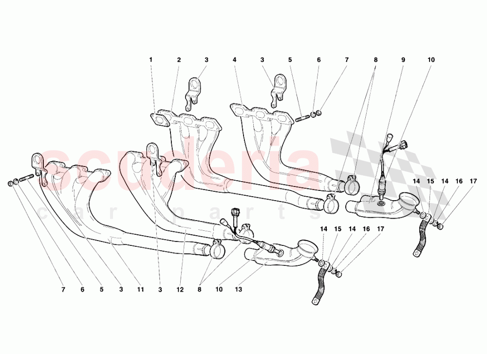 Exhaust System 1 of Lamborghini Lamborghini Diablo SV (1995-1997)