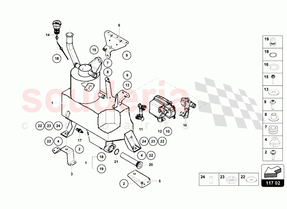 OIL TANK of Lamborghini Lamborghini Aventador LP700 Roadster