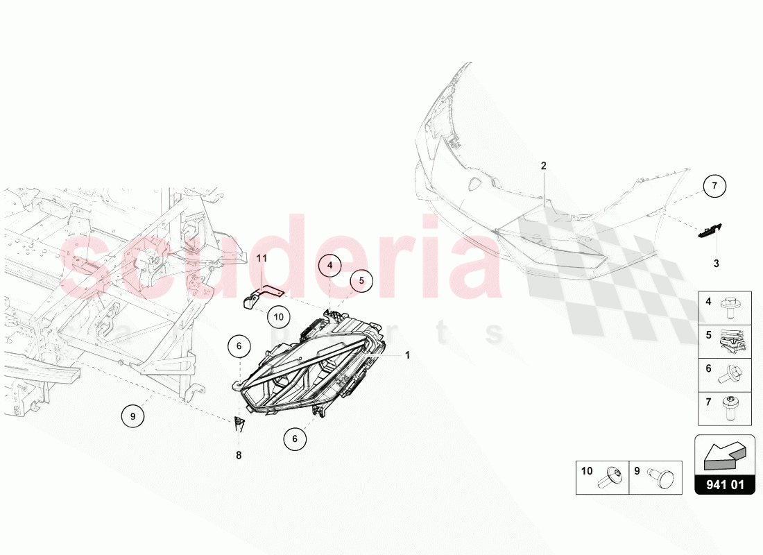 LED HEADLIGHT of Lamborghini Lamborghini Huracan Evo Spyder