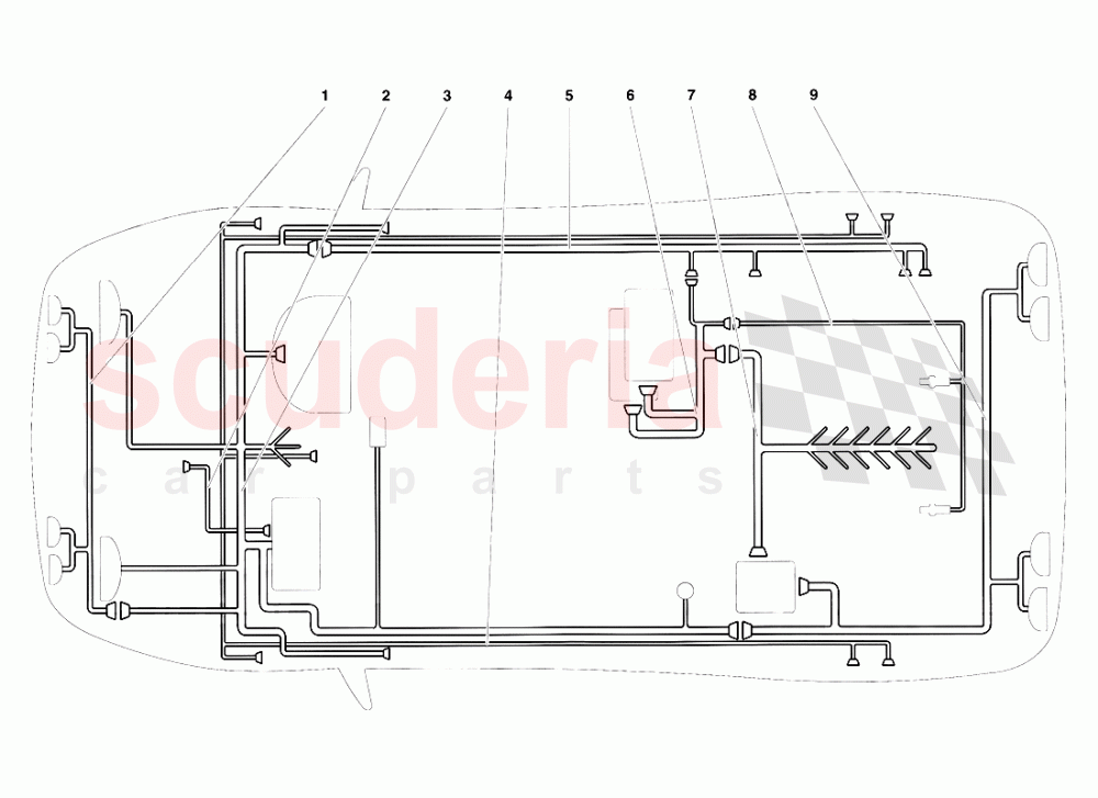Electrical System (Valid for R.H.D. Version - April 1994) 1 of Lamborghini Lamborghini Diablo VT (1993-1998)