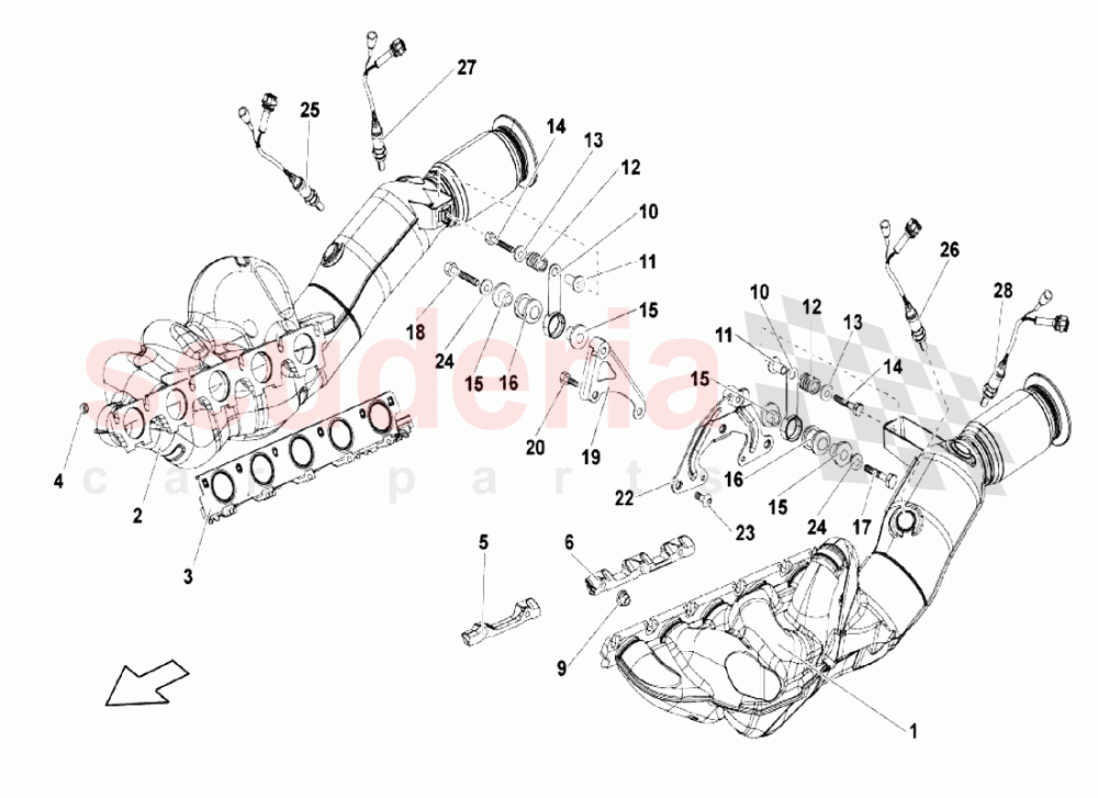 Exhaust System of Lamborghini Lamborghini Gallardo LP550 Coupe