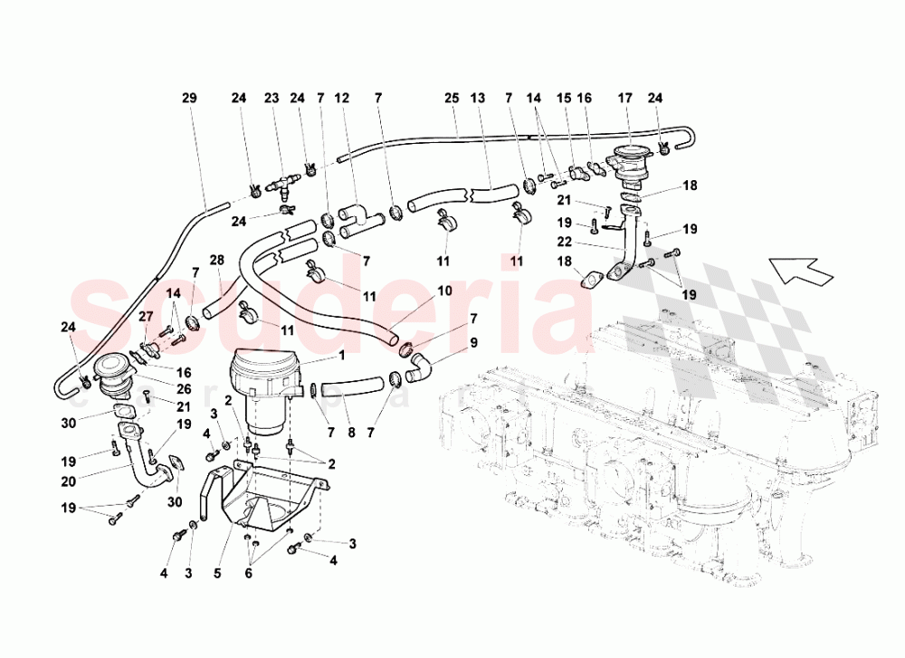Secondary Air System of Lamborghini Lamborghini Murcielago LP640 Roadster