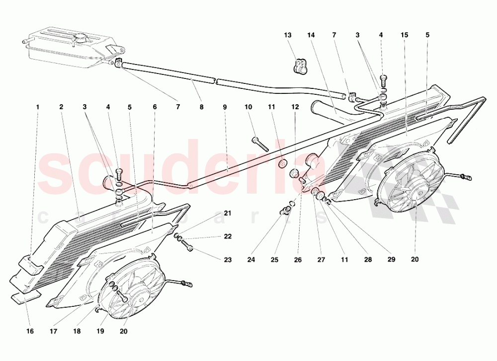 Radiators and Electro-Fans of Lamborghini Lamborghini Diablo SV (1995-1997)