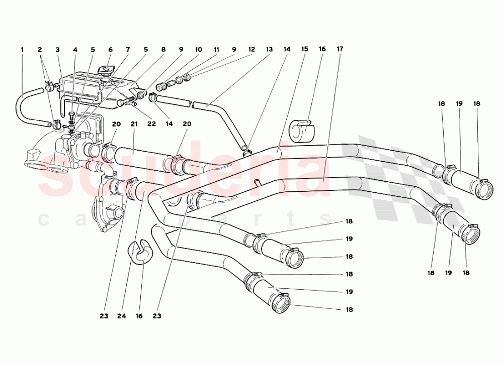 Water Cooling System of Lamborghini Lamborghini Diablo SV (1999)