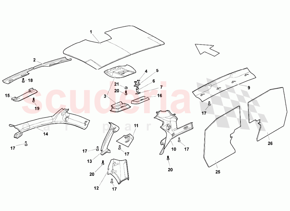PASSENGER COMPARTMENT TRIMS of Lamborghini Lamborghini Murcielago