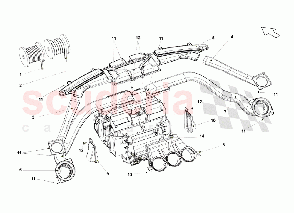 Dashboard Air Pipe of Lamborghini Lamborghini Gallardo (2006-2007)