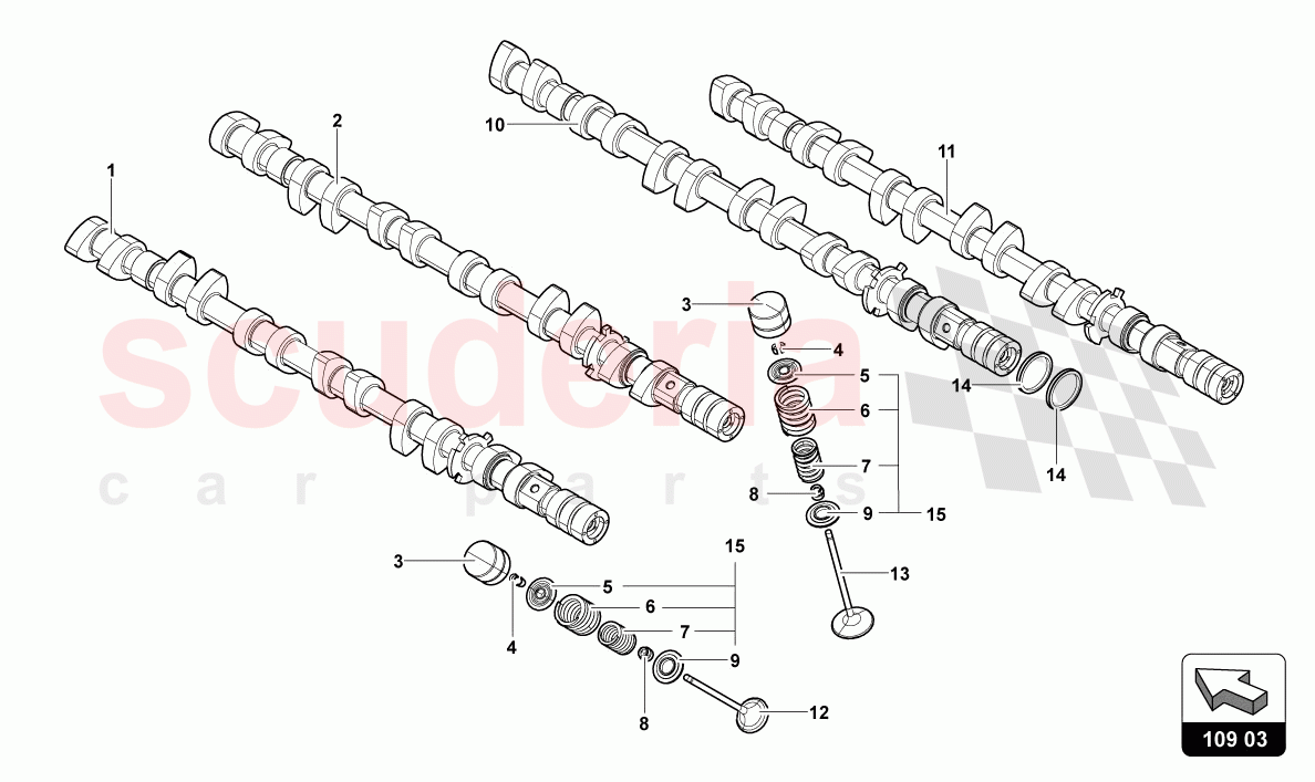 CAMSHAFT, VALVES of Lamborghini Lamborghini Aventador LP780 Ultimae