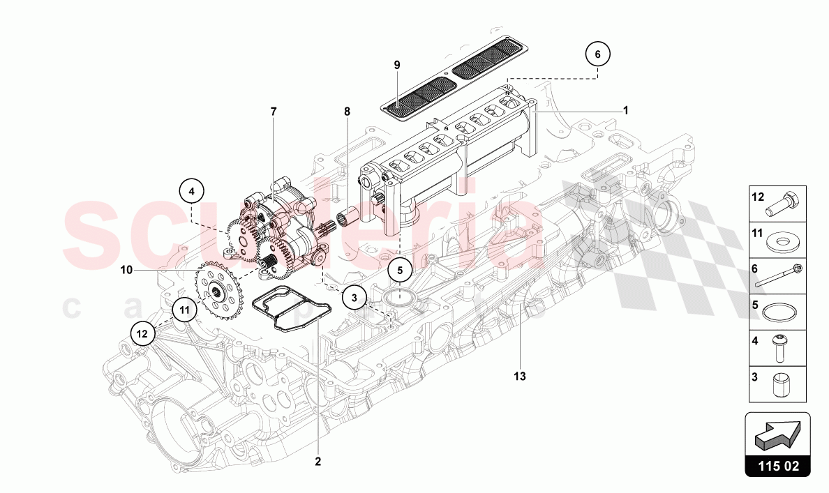 OIL PUMP of Lamborghini Lamborghini Aventador LP780 Ultimae