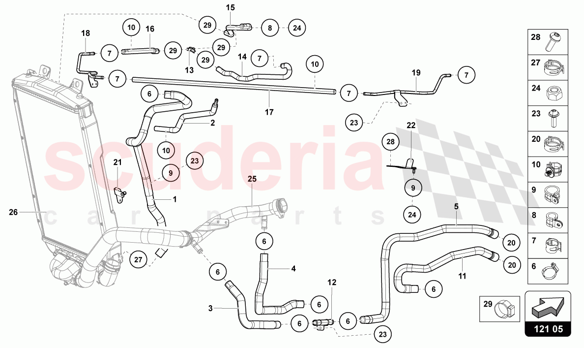 COOLING SYSTEM of Lamborghini Lamborghini Aventador LP780 Ultimae