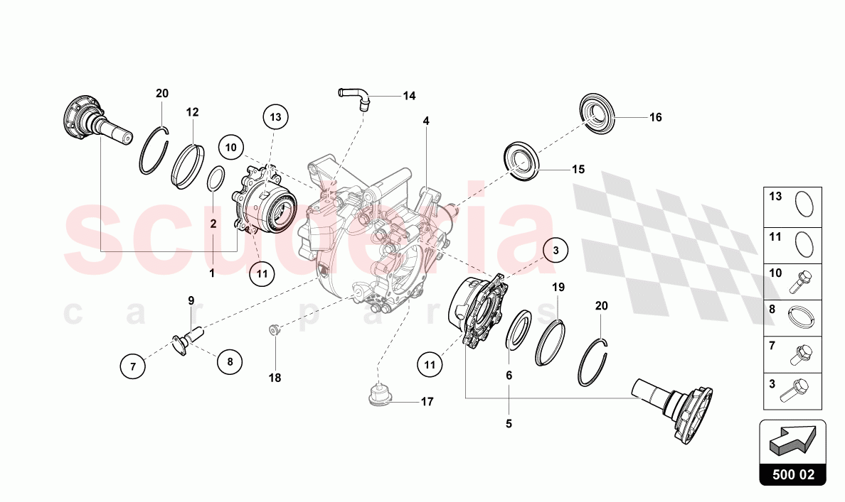 HOUSING FOR DIFFERENTIAL REAR of Lamborghini Lamborghini Aventador LP780 Ultimae