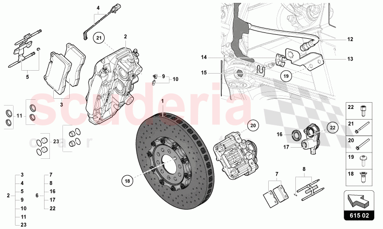 BRAKE DISC REAR of Lamborghini Lamborghini Aventador LP780 Ultimae