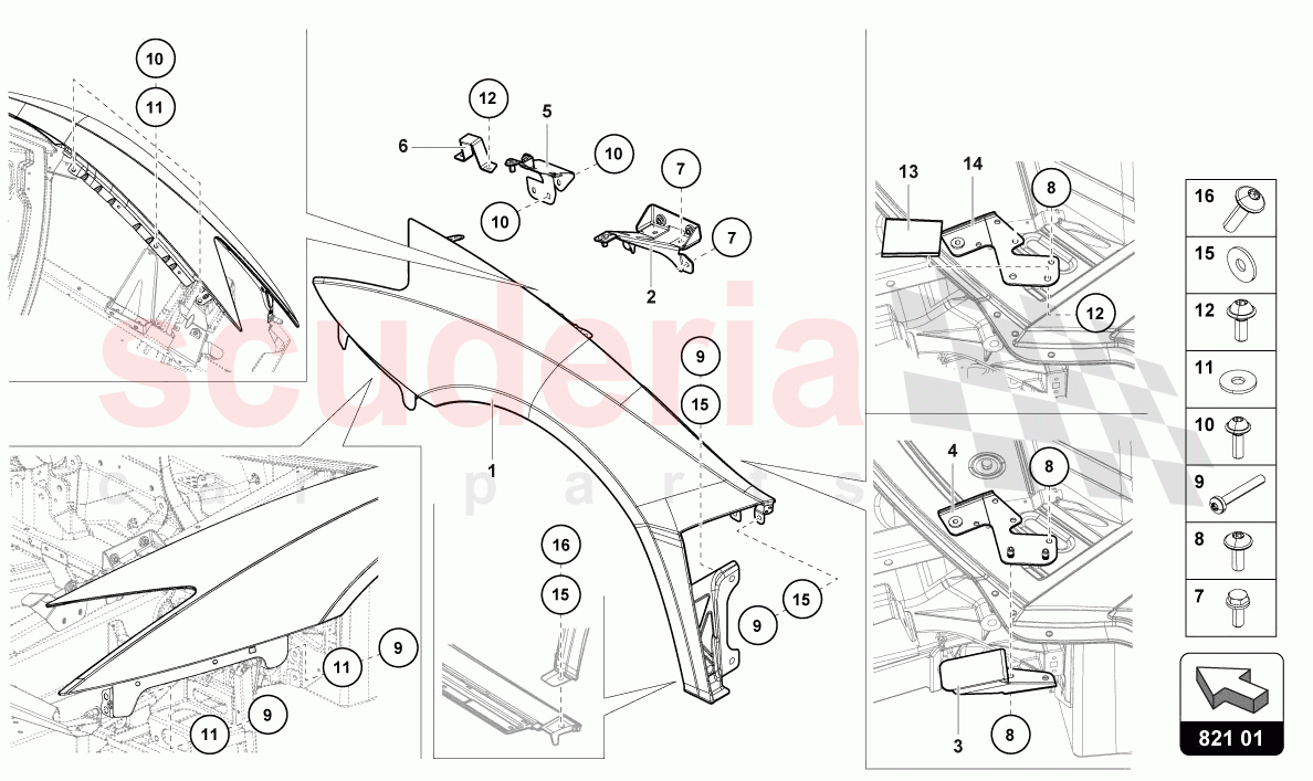 WING FRONT of Lamborghini Lamborghini Aventador LP780 Ultimae