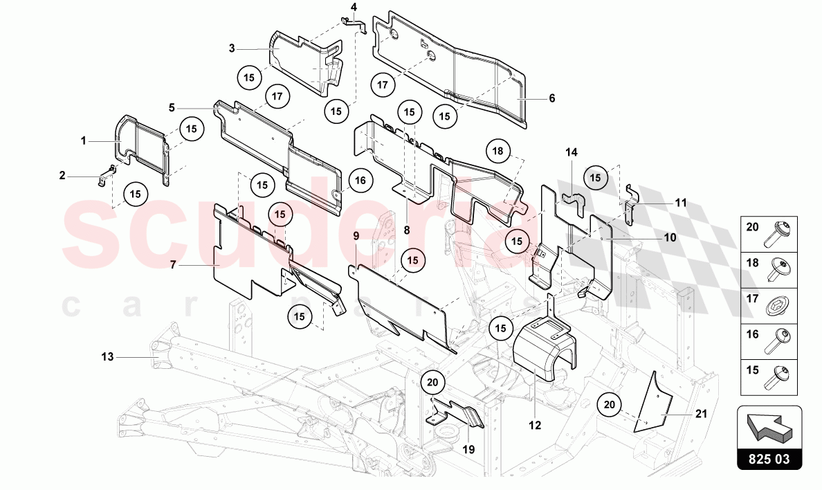 HEAT SHIELD of Lamborghini Lamborghini Aventador LP780 Ultimae