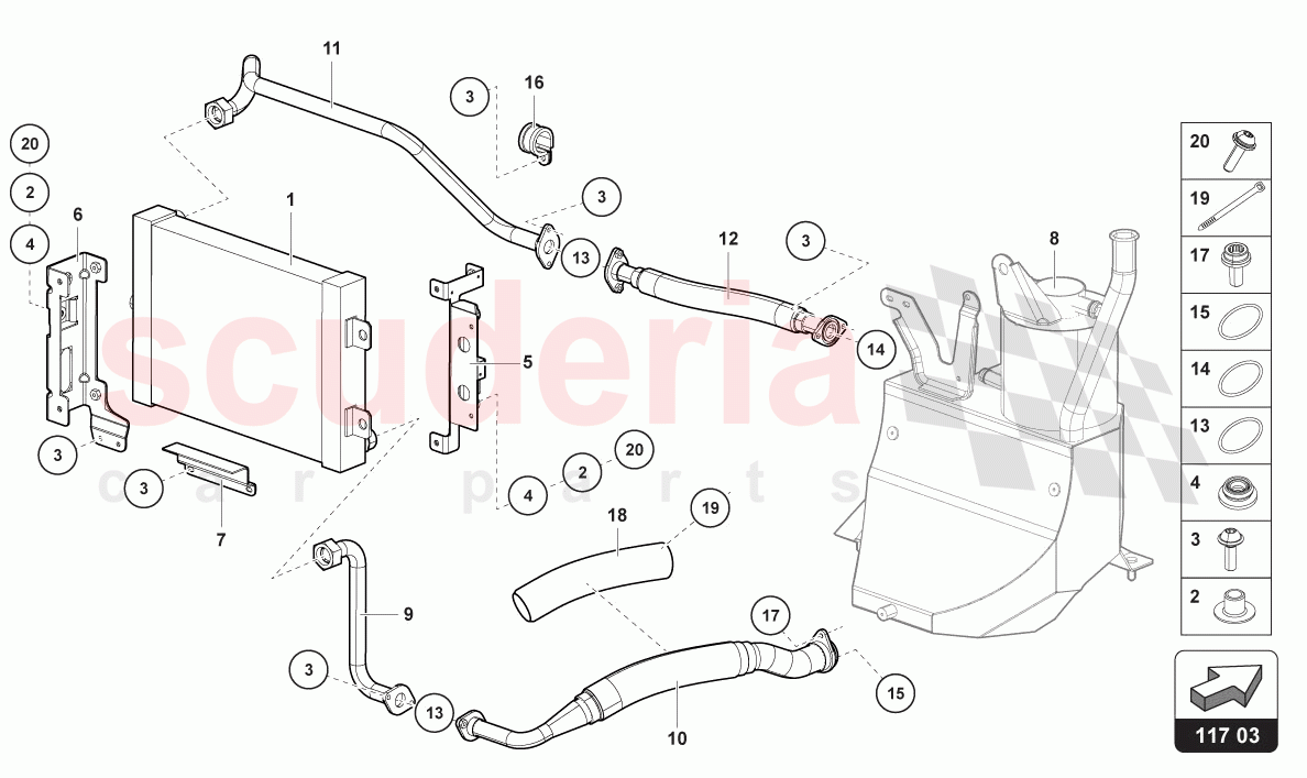OIL COOLER of Lamborghini Lamborghini Aventador LP780 Ultimae Roadster