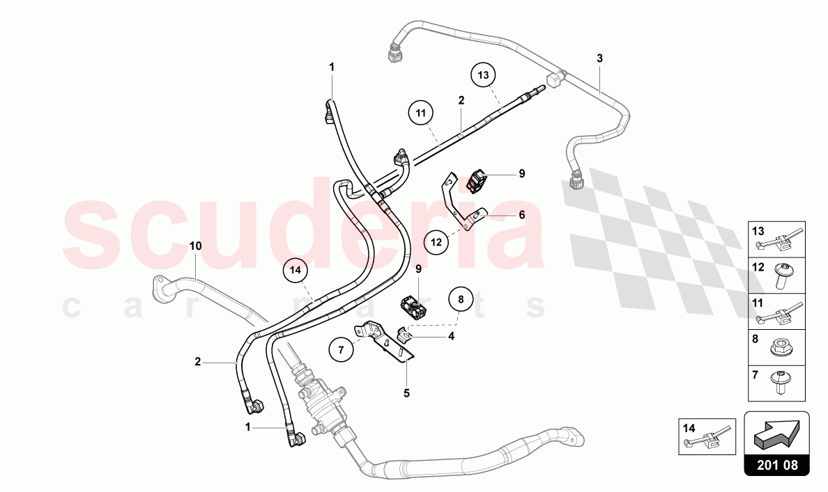 FUEL LINE of Lamborghini Lamborghini Aventador LP780 Ultimae Roadster