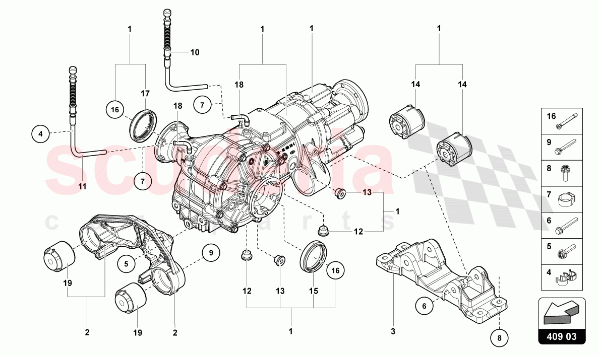 FRONT AXLE DIFFERENTIAL WITH VISCO CLUTCH of Lamborghini Lamborghini Aventador LP780 Ultimae Roadster