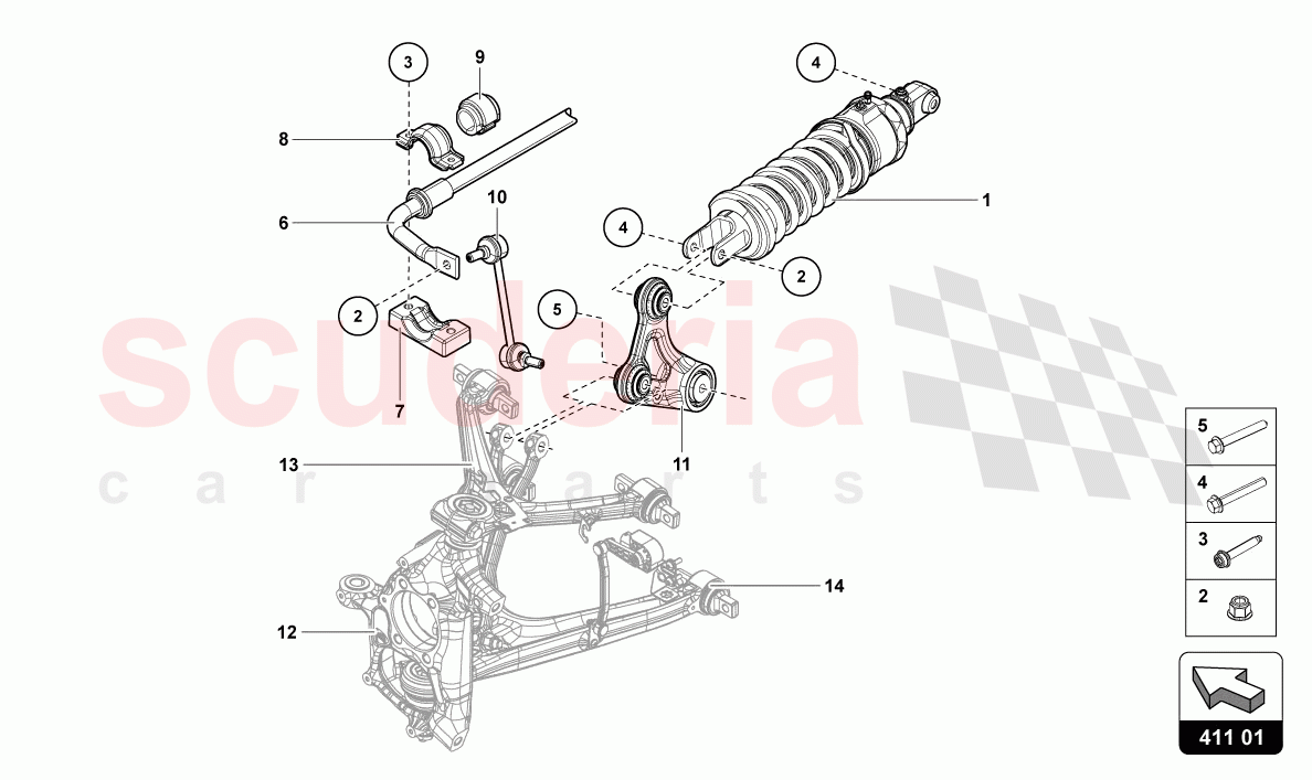 SHOCK ABSORBERS FRONT of Lamborghini Lamborghini Aventador LP780 Ultimae Roadster