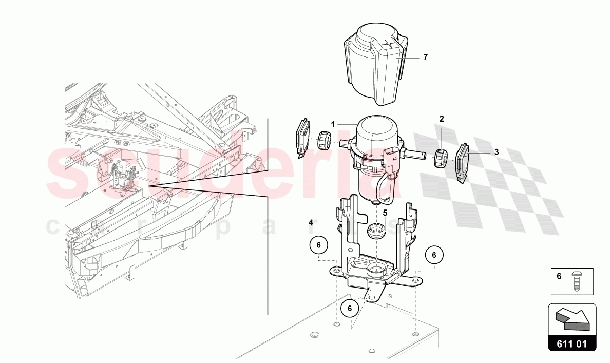 VACUUM PUMP FOR BRAKE SERVO of Lamborghini Lamborghini Aventador LP780 Ultimae Roadster