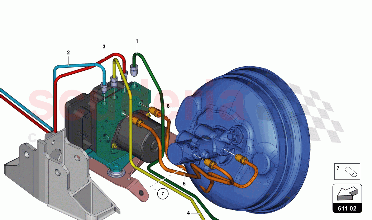 BRAKE SERVO, PIPES AND VACUUM SYSTEM of Lamborghini Lamborghini Aventador LP780 Ultimae Roadster