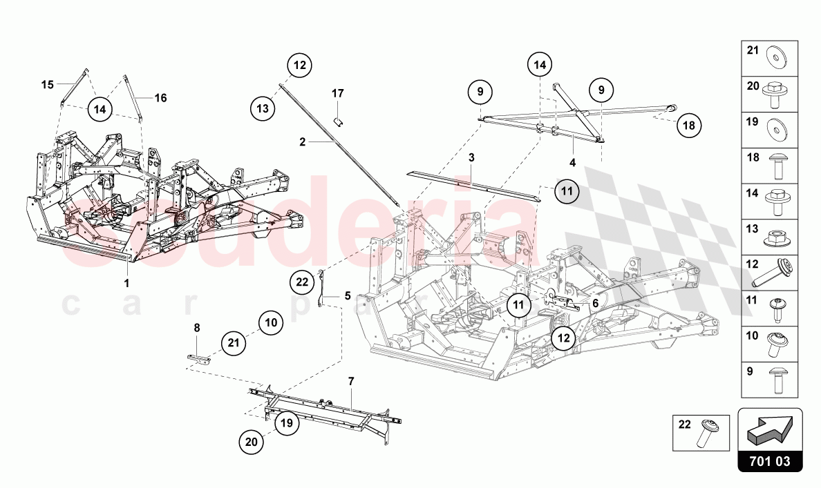 TRIM FRAME REAR PART of Lamborghini Lamborghini Aventador LP780 Ultimae Roadster