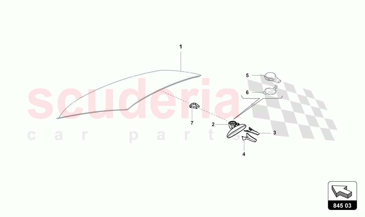 INTERIOR MIRROR of Lamborghini Lamborghini Aventador LP780 Ultimae Roadster