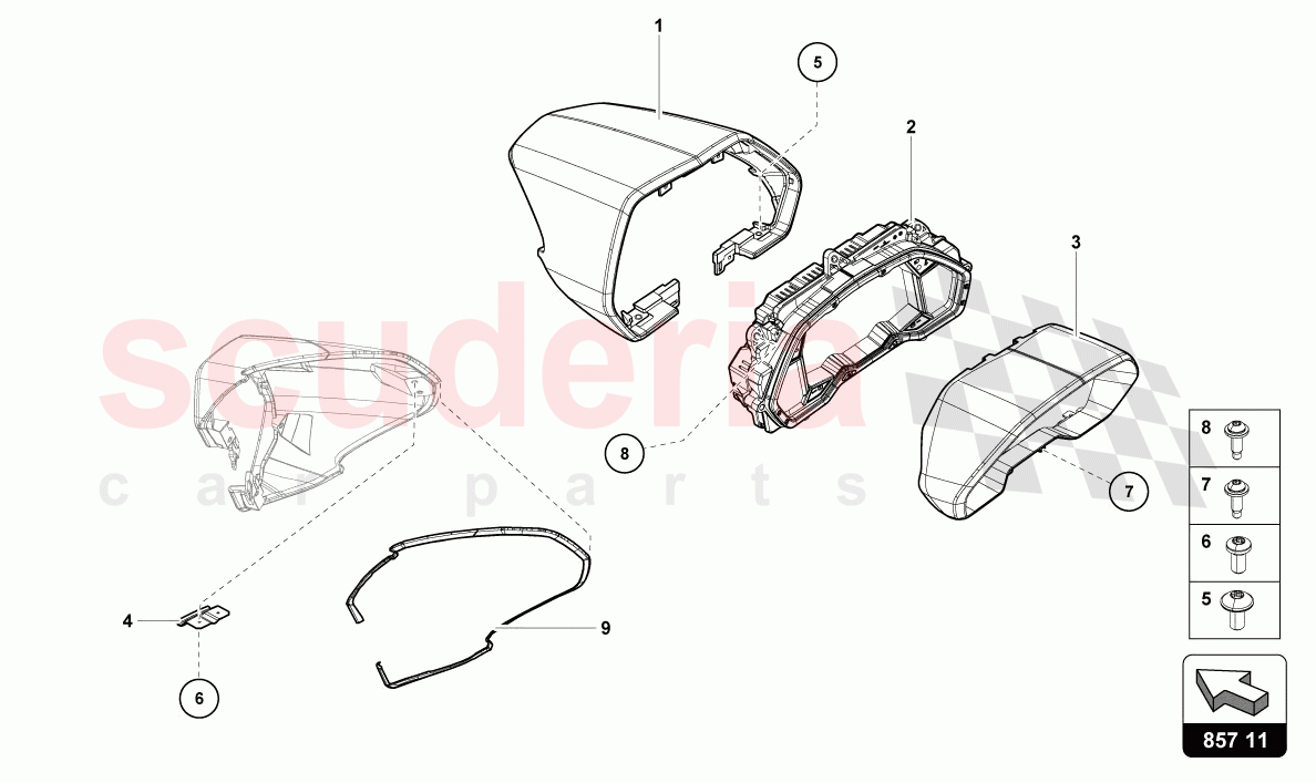 COMBI-INSTRUMENT of Lamborghini Lamborghini Aventador LP780 Ultimae Roadster