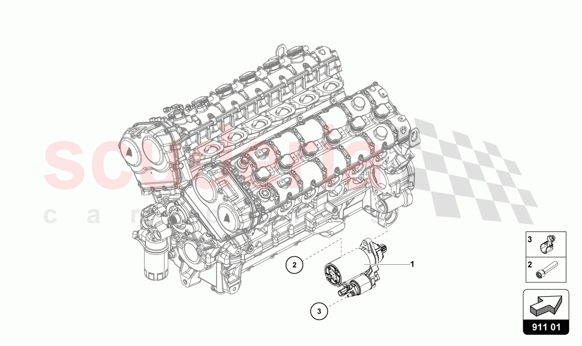 STARTER of Lamborghini Lamborghini Aventador LP780 Ultimae Roadster