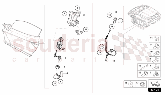 HANDLE, OUTER WITH OPENING FOR LOCK CYLINDER of Lamborghini Lamborghini Revuelto Coupe