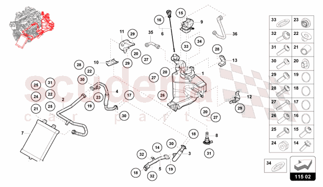 SYSTEM AND FLUID CONTAINER WITH CONNECT. PIECES of Lamborghini Lamborghini Revuelto Coupe