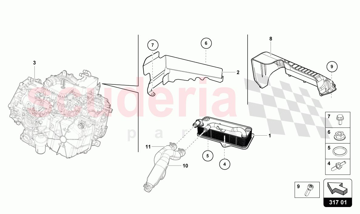 GEAR OIL COOLER of Lamborghini Lamborghini Huracan Evo Spyder 2WD