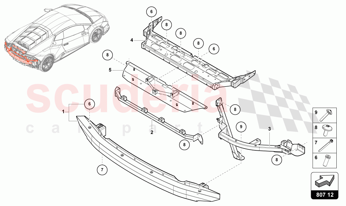 BUMPER CARRIER of Lamborghini Lamborghini Huracan Evo Spyder 2WD