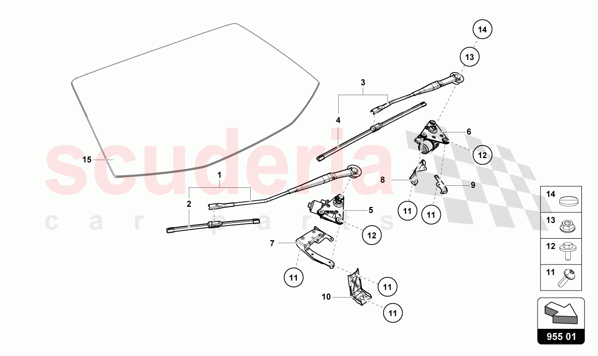 WINDSHIELD WIPER of Lamborghini Lamborghini Huracan Evo Spyder 2WD