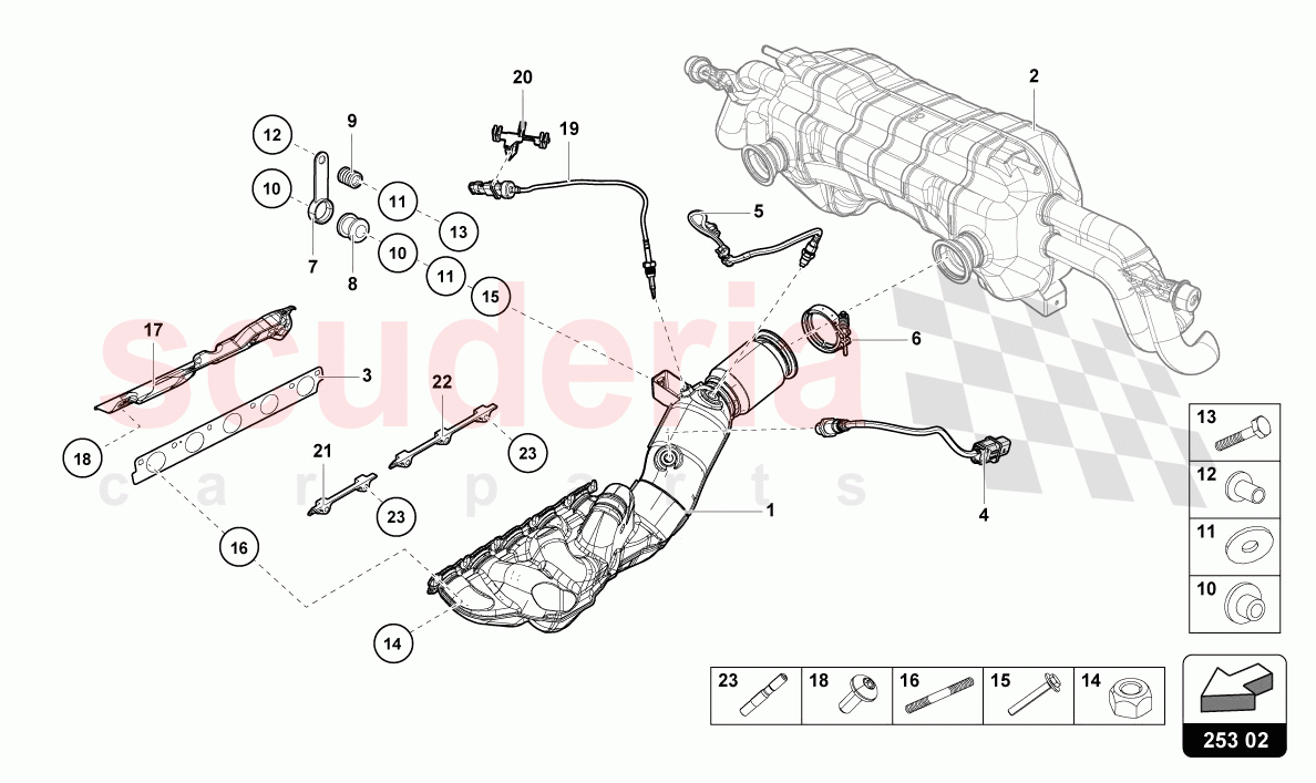 EXHAUST MANIFOLDS of Lamborghini Lamborghini Huracan STO