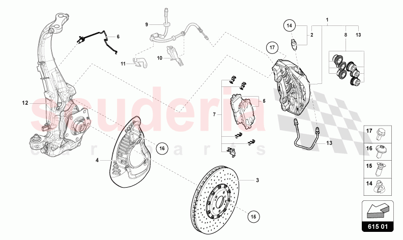 FIXED-CALLIPER BRAKE FRONT of Lamborghini Lamborghini Urus S