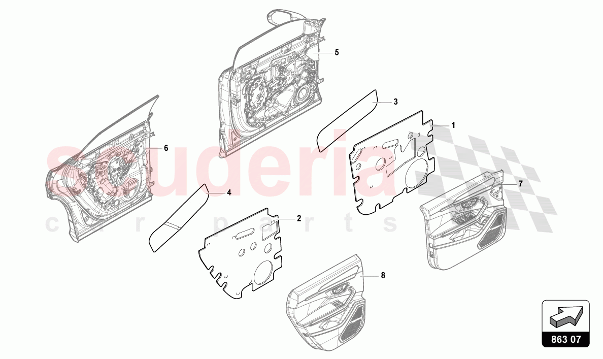 SOUND ABSORBER PIECE of Lamborghini Lamborghini Urus S