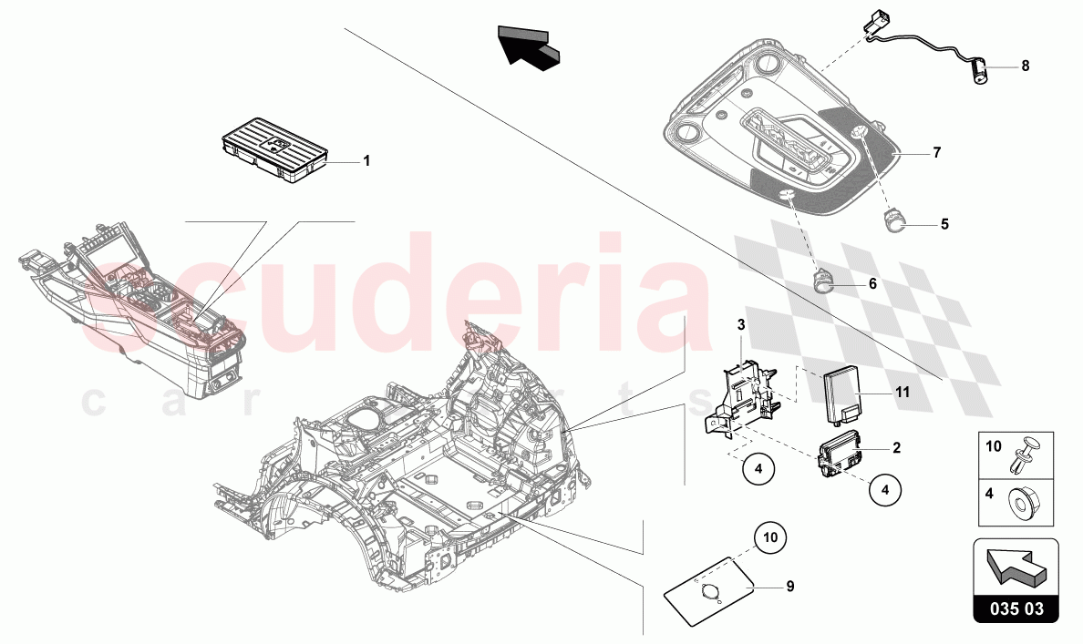 ELECTRIC PARTS FOR CELLPHONE PREPARATION of Lamborghini Lamborghini Urus (2019-2022)