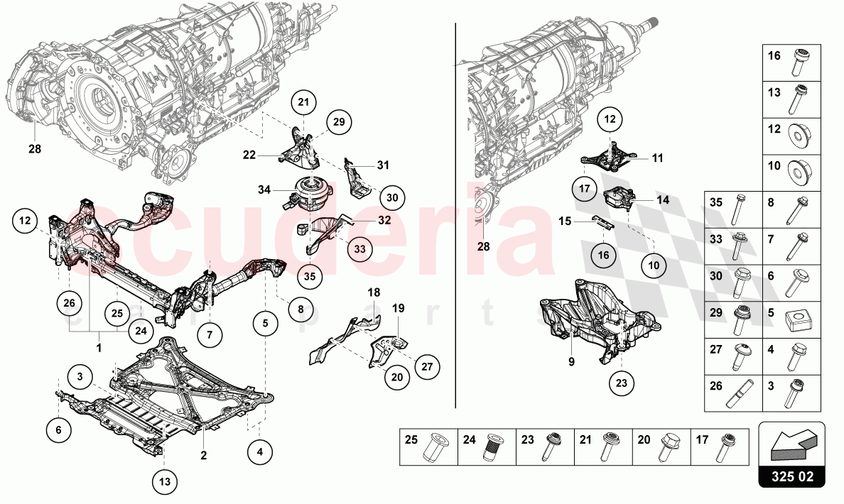 TRANSMISSION SECURING PARTS of Lamborghini Lamborghini Urus (2019-2022)