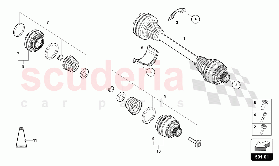 AXLE SHAFT of Lamborghini Lamborghini Urus (2019-2022)