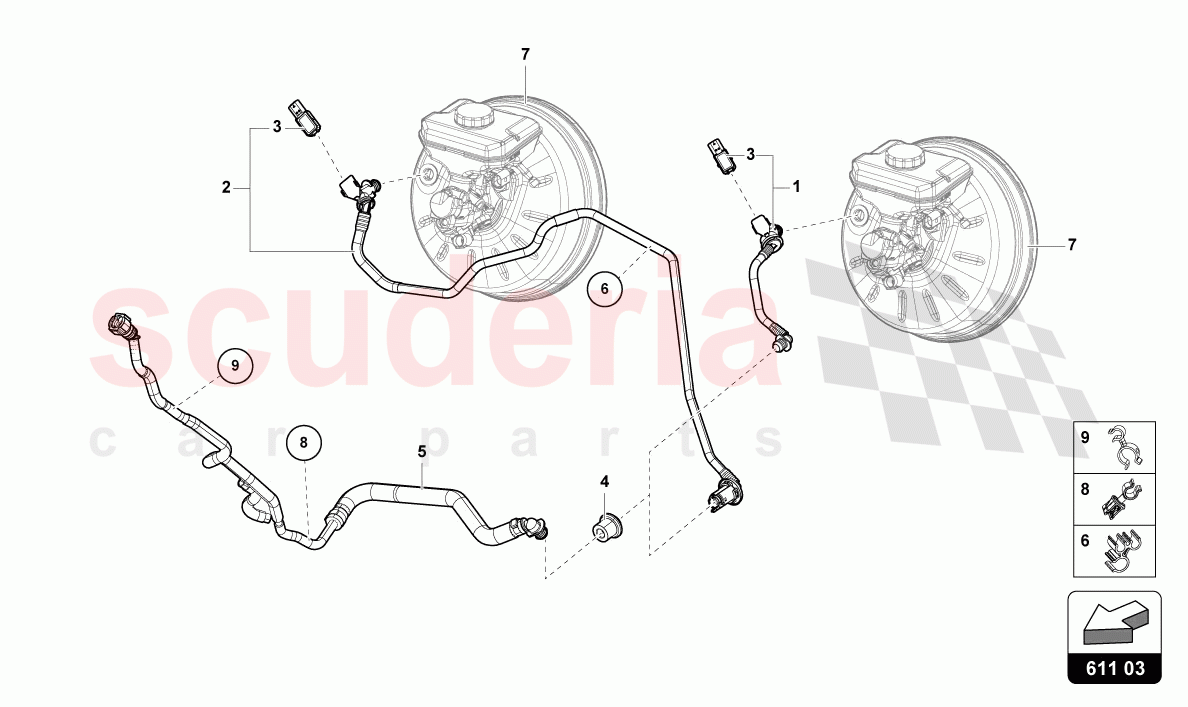 VACUUM HOSES FOR BRAKE SERVO of Lamborghini Lamborghini Urus (2019-2022)