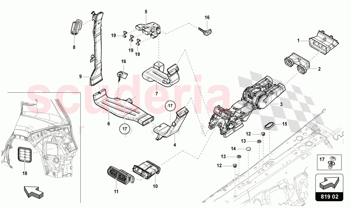 VENT REAR CENTER of Lamborghini Lamborghini Urus (2019-2022)