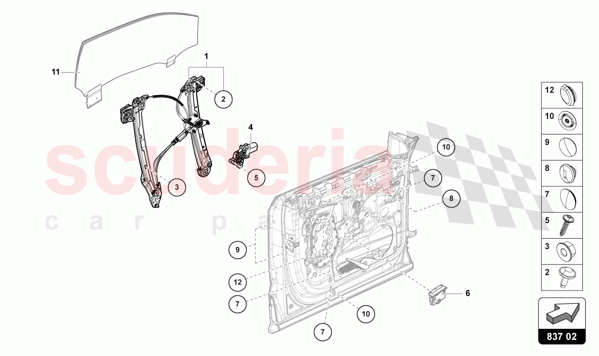 WINDOW REGULATOR WITH MOTOR of Lamborghini Lamborghini Urus (2019-2022)