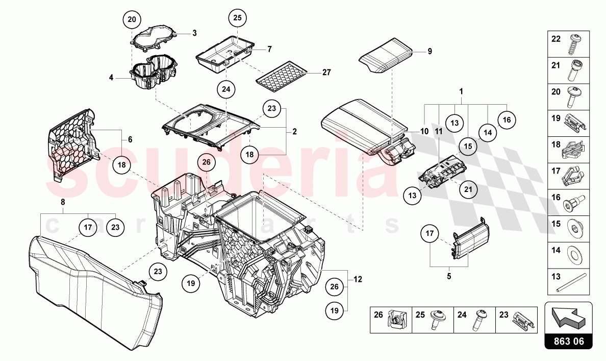 ARMREST of Lamborghini Lamborghini Urus (2019-2022)